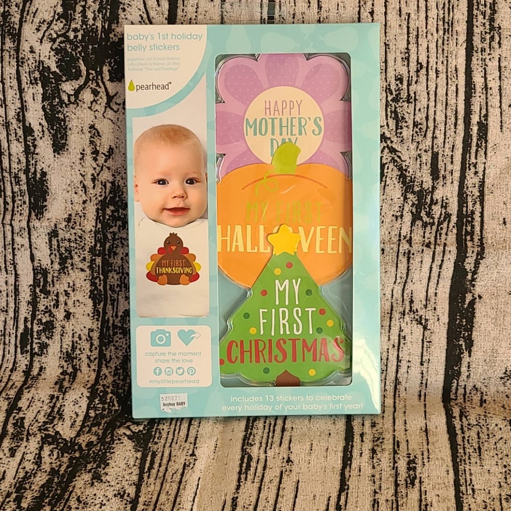 Babys first holiday stickers.